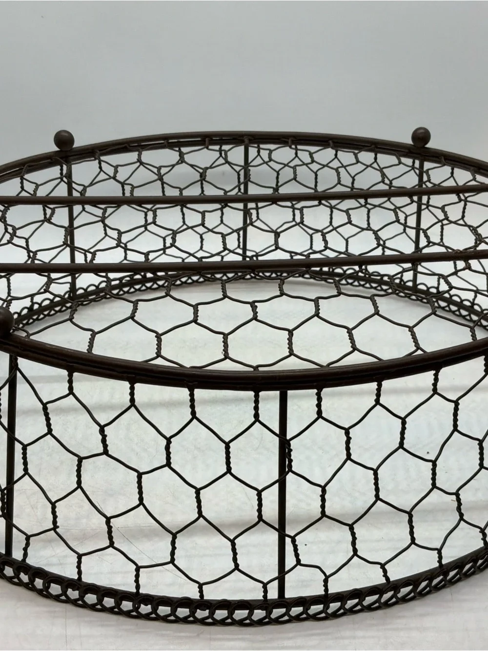 Vintage Gourmet Farmers Market Oval Wire Centerpiece Fruit Basket, 12”Lx9.5”W